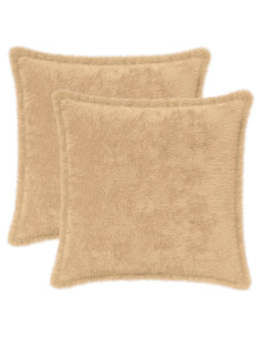 Federa 2 pz HOUTEN Crema 35 x 35 cm Pelliccia di Coniglio Finta