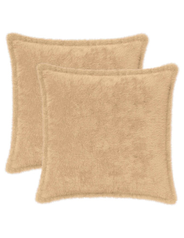 Federa 2 pz HOUTEN Crema 35 x 35 cm Pelliccia di Coniglio Finta