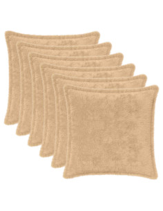 Federa 6 pz HOUTEN Crema 30 x 30 cm Pelliccia di Coniglio Finta