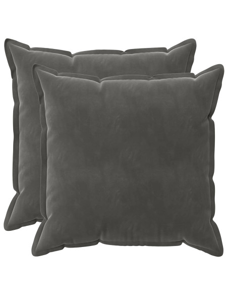 Federa 2 pcs HOUTEN Grigio Scuro 70 x 70 cm Velluto
