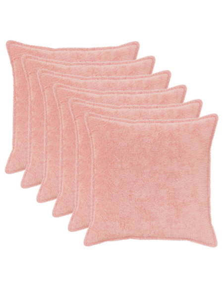 Federa 6 pz HOUTEN Rosa 80 x 80 cm Pelliccia di Coniglio Finta
