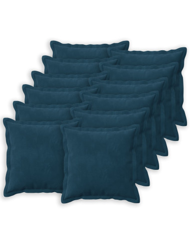 Federa 12 pcs HOUTEN Blu 45 x 45 cm Velluto