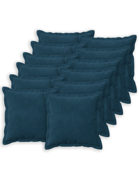 Federa 12 pcs HOUTEN Blu 45 x 45 cm Velluto