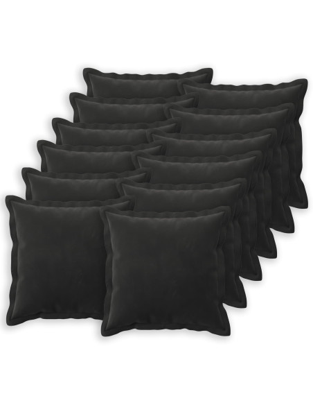 Federa 12 pcs HOUTEN Nero 45 x 45 cm Velluto