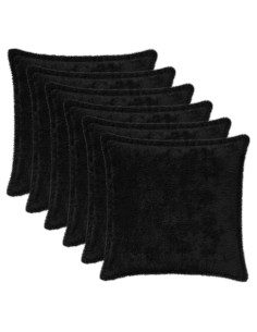 Federa 6 pz HOUTEN Nero 45 x 45 cm Pelliccia di Coniglio Finta