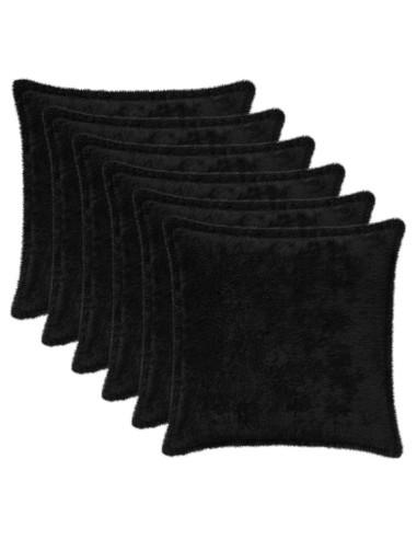 Federa 6 pz HOUTEN Nero 45 x 45 cm Pelliccia di Coniglio Finta