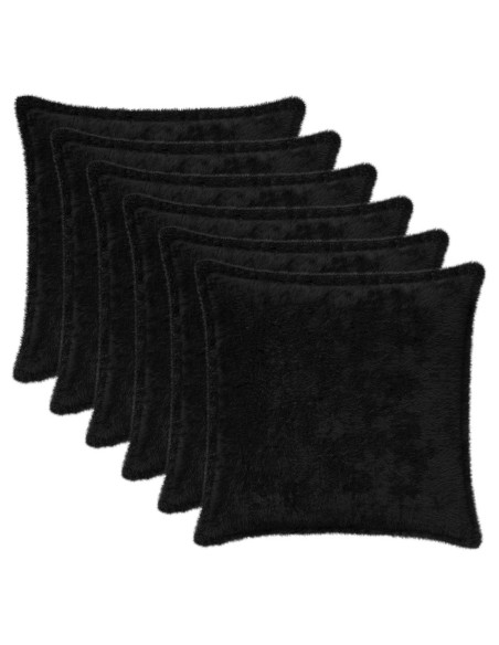 Federa 6 pz HOUTEN Nero 45 x 45 cm Pelliccia di Coniglio Finta