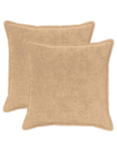 Federa 2 pz HOUTEN Crema 70 x 70 cm Pelliccia di Coniglio Finta