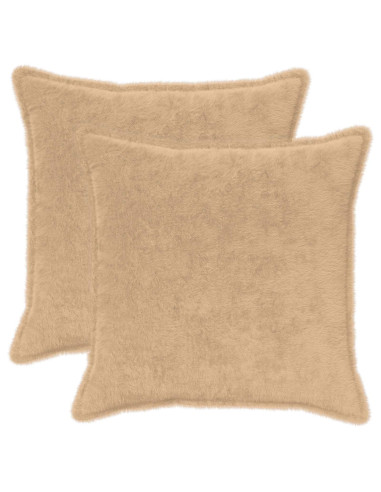 Federa 2 pz HOUTEN Crema 70 x 70 cm Pelliccia di Coniglio Finta