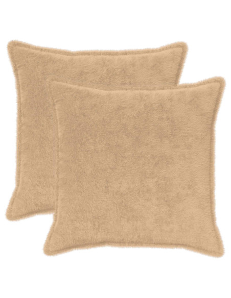 Federa 2 pz HOUTEN Crema 70 x 70 cm Pelliccia di Coniglio Finta