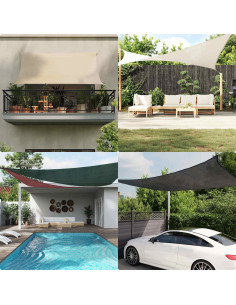 Vela Parasole 160 g/m² Triangolare Verde Scuro 6x6x6 m in HDPE