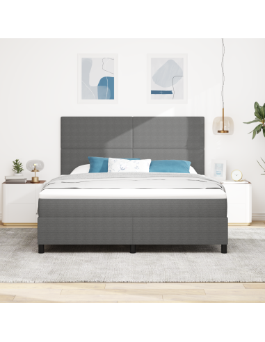 Letto a Sorgente LED Grigio chiaro e bianco 180 x 200 cm