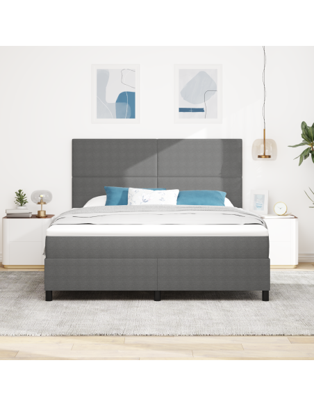 Letto a Sorgente LED Grigio chiaro e bianco 180 x 200 cm
