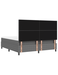 Letto a Sorgente LED Grigio chiaro e bianco 180 x 200 cm 2