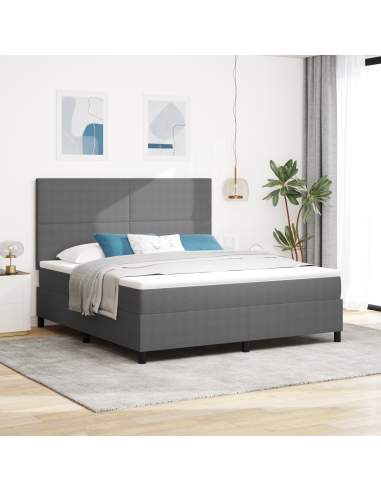 Letto a Sorgente LED Grigio chiaro e bianco 180 x 200 cm
