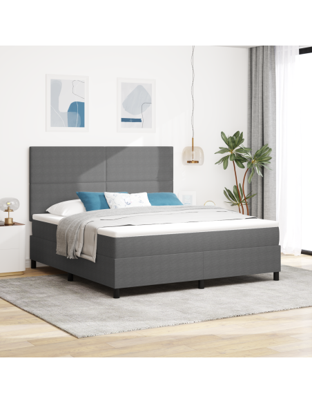 Letto a Sorgente LED Grigio chiaro e bianco 180 x 200 cm