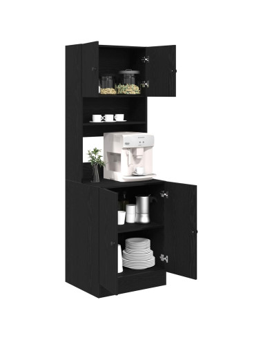 Credenza da cucina con porta 2 pcs Rovere Nero 60 x 50 x 180 cm
