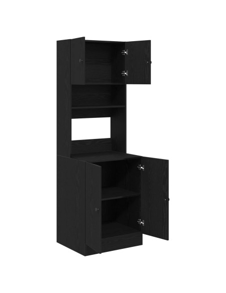 Credenza da cucina con porta 2 pcs Rovere Nero 60 x 50 x 180 cm