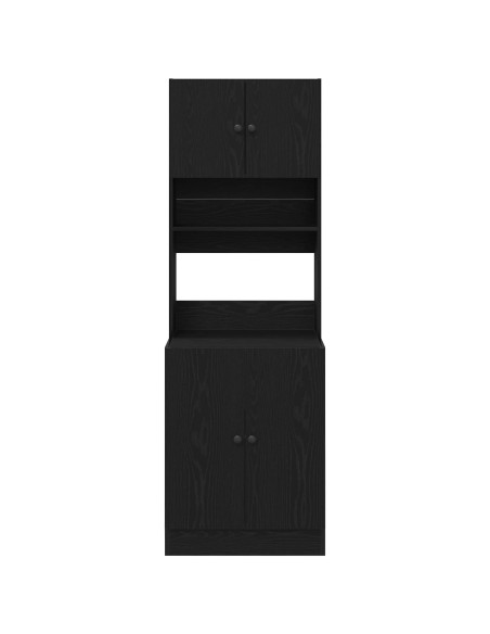 Credenza da cucina con porta 2 pcs Rovere Nero 60 x 50 x 180 cm