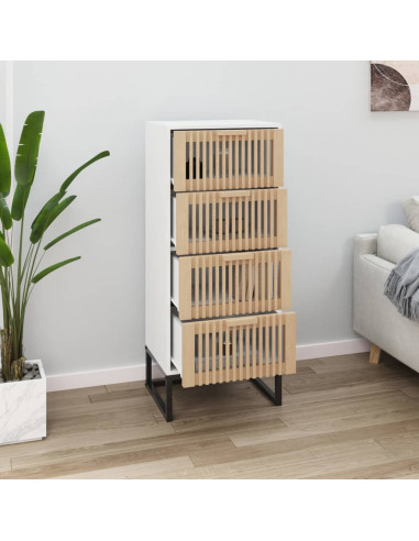 Credenza Bianca 40x30x95 cm in Legno Multistrato