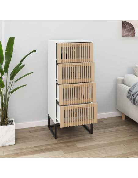 Credenza Bianca 40x30x95 cm in Legno Multistrato