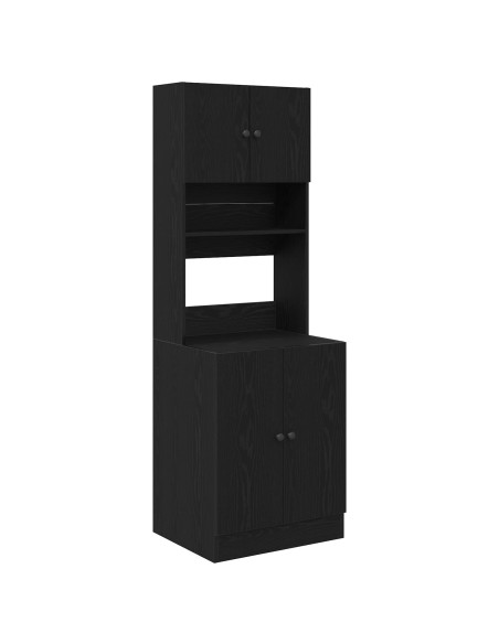 Credenza da cucina con porta 2 pcs Rovere Nero 60 x 50 x 180 cm