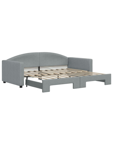 Divano Letto con Letto Estraibile Grigio Chiaro 90x190 Tessuto