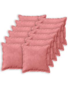Federa 12 pcs HOUTEN Rosa 50 x 50 cm Velluto