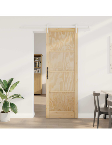 Porta scorrevole ORKDAL Naturale e Bianco 83 x 232 cm