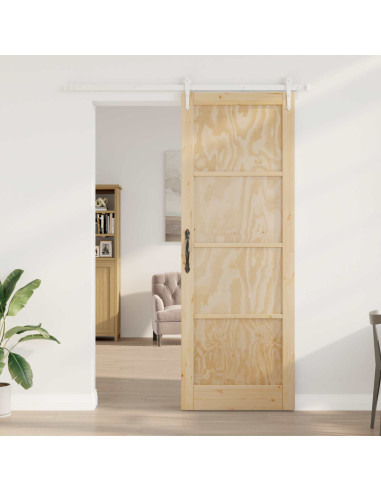 Porta scorrevole ORKDAL Naturale e Bianco 83 x 232 cm