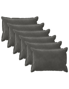 Federa 6 pcs HOUTEN Grigio Scuro 50 x 75 cm Velluto