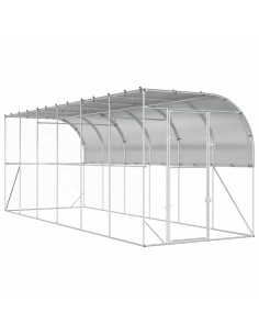 Gabbia per Polli Contro il Muro Argento 600 x 150 x 215 cm