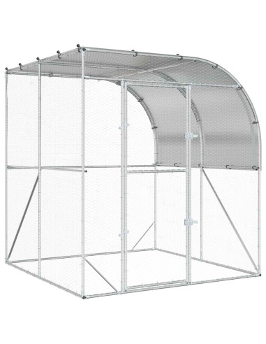 Pollaio Argento 200 x 200 x 215 cm Acciaio zincato