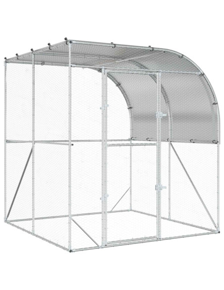 Pollaio Argento 200 x 200 x 215 cm Acciaio zincato