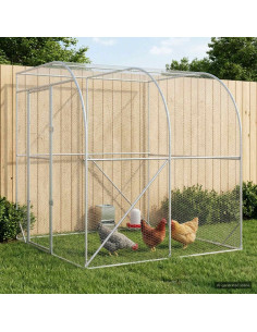 Pollaio Argento 200 x 200 x 215 cm Acciaio zincato
