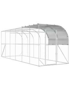Gabbia per Polli Contro il Muro Argento 600 x 200 x 215 cm