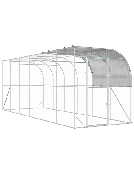 Gabbia per Polli Contro il Muro Argento 600 x 200 x 215 cm