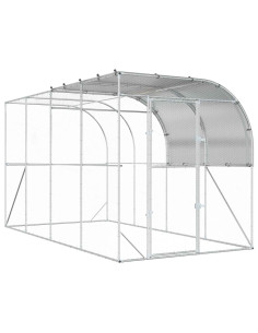 Gabbia per Polli Contro il Muro Argento 400 x 200 x 215 cm