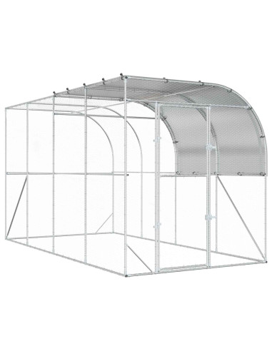 Gabbia per Polli Contro il Muro Argento 400 x 200 x 215 cm