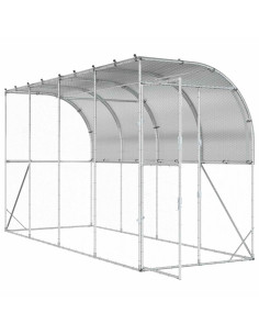 Gabbia per Polli Contro il Muro Argento 600 x 150 x 215 cm 2