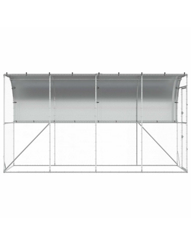 Gabbia per Polli Contro il Muro Argento 600 x 150 x 215 cm