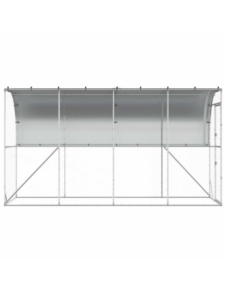 Gabbia per Polli Contro il Muro Argento 600 x 150 x 215 cm