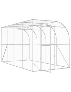 Gabbia per Polli Contro il Muro Argento 600 x 150 x 215 cm 2