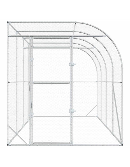 Gabbia per Polli Contro il Muro Argento 600 x 150 x 215 cm