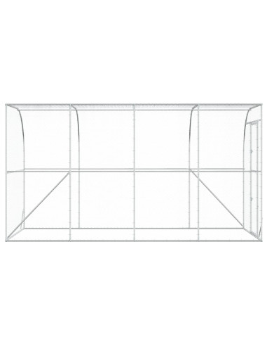 Gabbia per Polli Contro il Muro Argento 600 x 150 x 215 cm