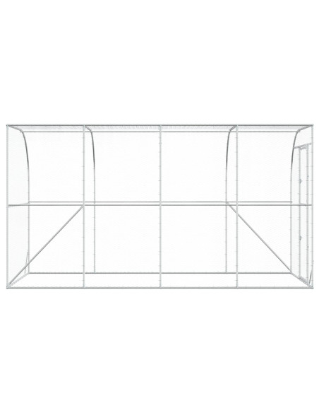 Gabbia per Polli Contro il Muro Argento 600 x 150 x 215 cm