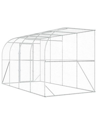 Gabbia per Polli Contro il Muro Argento 600 x 150 x 215 cm