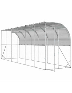 Gabbia per Polli Contro il Muro Argento 600 x 150 x 215 cm 2