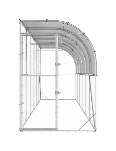 Gabbia per Polli Contro il Muro Argento 600 x 150 x 215 cm