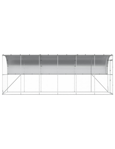 Gabbia per Polli Contro il Muro Argento 600 x 150 x 215 cm